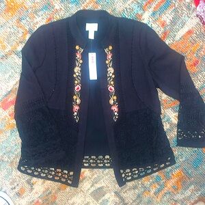 Chicos size 2p embroidered blazer